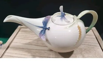 Buy Franz Dragon Fly Pitcher &Platter Gorgeous Purple And Blue Blend Amazing Detail  • 99.04£