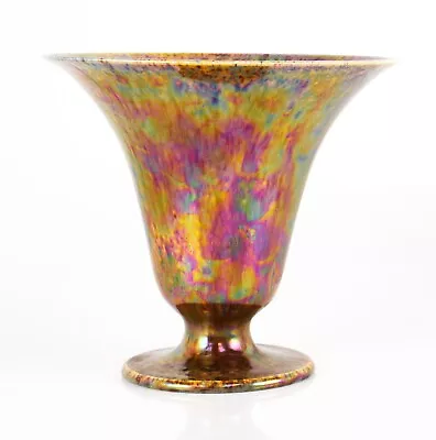 Buy Antique Ruskin Pottery Bronze Lustre Flared Vase, Dated 1924 • 399.99£