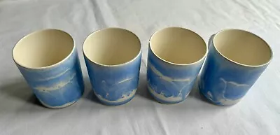 Buy 3 Vintage Aviemore Pottery Mugs - Blue And Cream.  One Slightly Chipped Mug Free • 19.90£