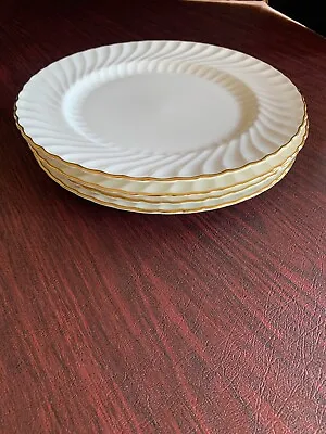 Buy Aynsley Bone China Simplicity Dinner Plates 10 1/2  - SET OF 4 - Used 1 Time! • 19.06£