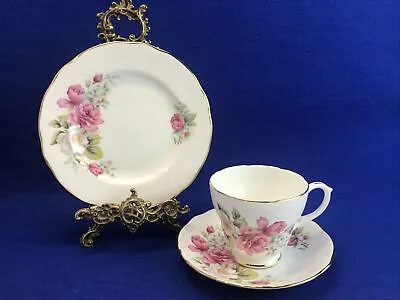 Buy Duchess Fine Bone China Trio Pretty Pink Floral & Gold 4 Available Pattern #362 • 6.99£