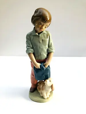 Buy Lladro Nao Figures Boy With Dog And Rucksack 1248 • 24.99£