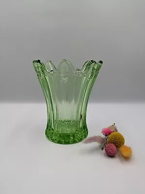 Buy Large Art Deco Sowerby Green Glass Splash Vase 1930s Mint Condition Flowers Prop • 30£