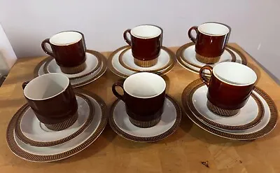 Buy Vintage Mid Century 1960's Poole Pottery Chestnut Tea / Coffee Set • 43£