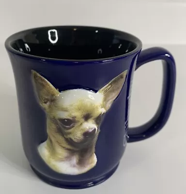 Buy ENCORE Paw Prints Mug Cobalt Blue Chihuahua Coffee Cup 3D Dog Face 2002 • 8.63£