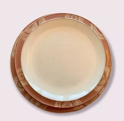 Buy Denby Langley Fire Chilli Swirl Design Dinner & Salad Plates Rust & Tan Swirls • 13.28£
