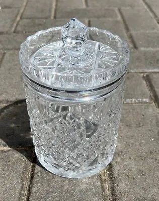 Buy Vintage Crystal Sweet Biscuit Jar With Lid - 15cm High • 20£