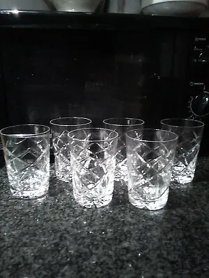 Buy Set 6 Small Whisky Scotch Juice Cut Lead Crystal Tumblers Old Fashioned Stuart ? • 30£