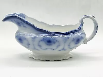 Buy Antique Flow Blue BEAUFORT England China  WH. GRINDLEY Gravy Boat Dish PITCHER • 40.99£