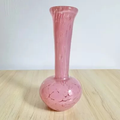 Buy Mdina Maltese Pink Vase Bud Art Glass Splatter Mottled MCM Vintage • 20£