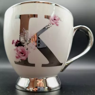 Buy Fox & Ivy - Tesco - Alphabet K - Silver Floral - Large Mug  • 7.99£