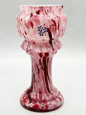 Buy Vintage / Antique Old Splatter Pink Glass Vase  • 39.99£