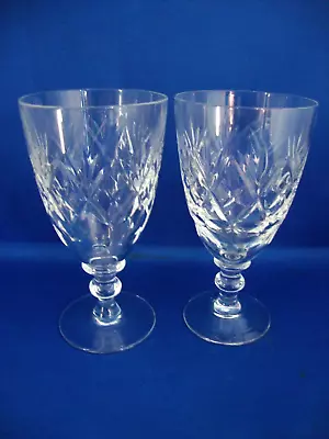 Buy 2 X Royal Doulton Crystal Georgian Cut Pattern Wine Glasses - Signed • 14.95£