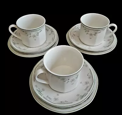 Buy Vintage Royal Doulton Caprice 3x Cups And Saucers Dessert 1988 Fine Bone China  • 24£