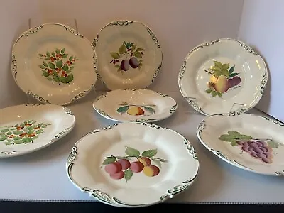 Buy Lot 7 CRESCENT- VTG George Jones & Sons 1359 Hand Painted 9” Plates Made England • 84.95£