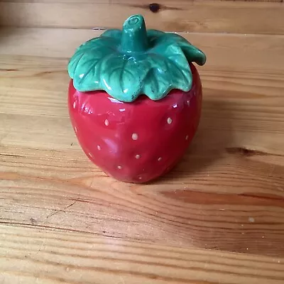 Buy Strawberry Shape Ceramic Jam Jar Pot  • 4£