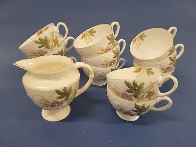 Buy Collection Of Ansley China. 11 X Cups And 1 X Milk Jug Flower Theme  • 19.99£