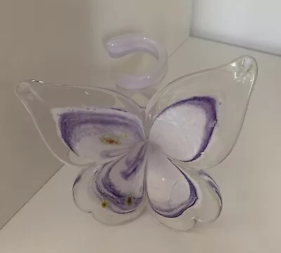 Buy Vintage Art Glass Butterfly Candle Holder/Decoration • 15£
