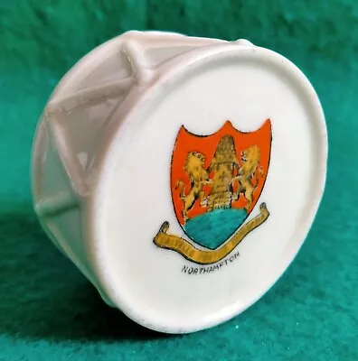 Buy A Vintage Coronet Ware Crested Ware 'northampton' 1 1/8  Tall Wwi Side Drum • 9.99£