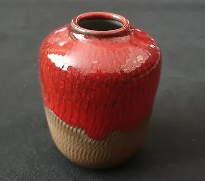Buy Gunnar Nylund Nymolle Denmark Stoneware Vase With Red Drip Glaze Danish 1960s • 224.99£
