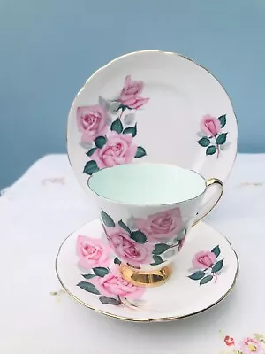 Buy Stunning Old Royal Vintage Bone China Pink Roses Trio 🌸 • 7.45£