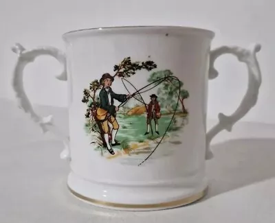 Buy Vintage Hammersley Spode Two Handle Gold Trim Mug Cup Country Scene Made England • 5£