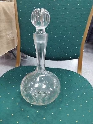 Buy Antique Edwardian Wine/sherry/whiskey Cut Glass Decanter • 9.99£
