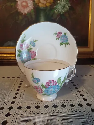 Buy Vintage Royal Vale Bone China England Pink & Blue Flowers Tea Cup & Saucer Set  • 14.20£
