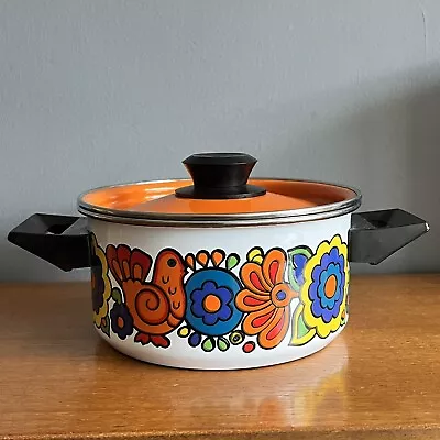 Buy Vintage Lord Nelson Gaytime Enamel Lidded Saucepan Pot 1970s • 32£