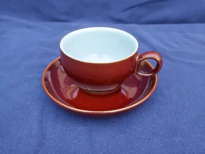Buy Vintage Denby Homestead Stoneware Brown & Blue Coffee Tea Cup And Saucer  • 8£