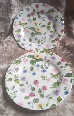 Buy 2 X Queens China Country Meadow 16cm Side Plates Fine Bone China VGC  • 19£