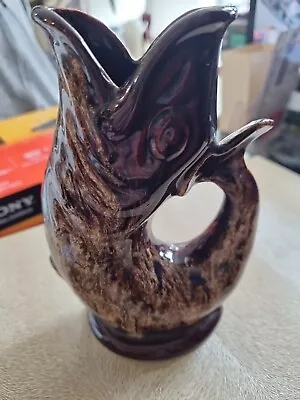 Buy Fosters Studio England Pottery Fish Glug Jug Vase 17cm Gurgle Guggle Vintage • 15£