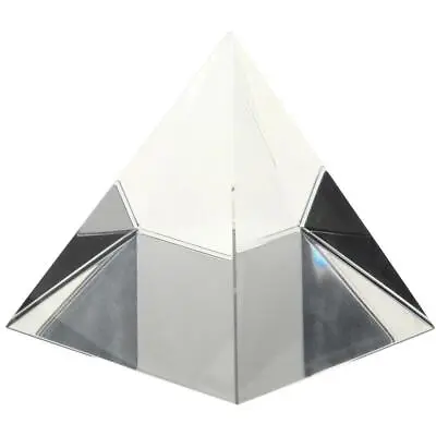 Buy 80mm Clear Crystal Glass Pyramid  Craft Statue Home Decor Paperweight • 14.20£