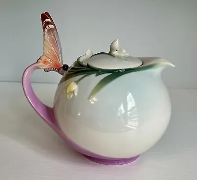 Buy Franz-Butterfly Design Sculptured Porcelain Teapot-XP1878 NIOB • 109.65£
