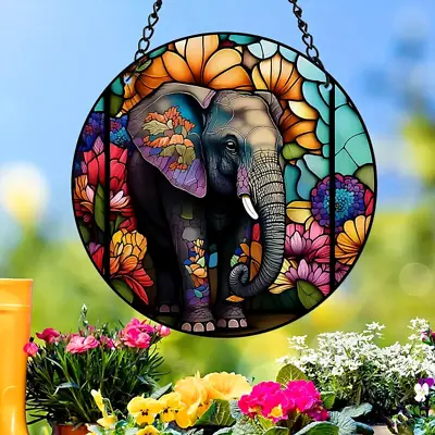 Buy Elephant Design Suncatcher / Hanging Window Ornament Home Decor Christmas Gift • 6.85£
