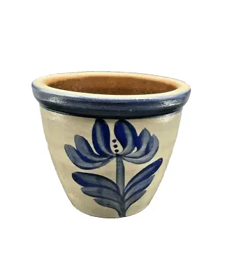 Buy BBP Beaumont Brothers Pottery Crock Salt Glaze Cobalt Blue Floral • 14.31£
