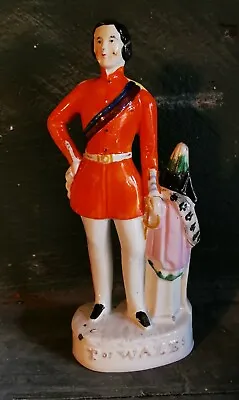 Buy 19th. Century Stafforshire Figure Of The Prince Of Wales In Red Military Coat  • 76.84£