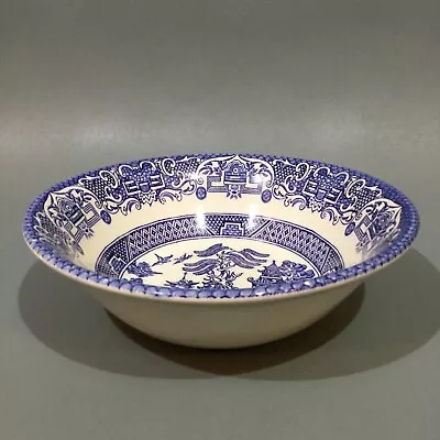 Buy English Ironstone Tableware “ Old Willow “ Blue & White Soup / Cereal Bowl • 4.95£