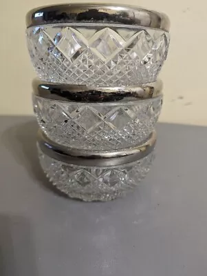 Buy Vintage Crystal Bowl With Silver Rim • 15.34£