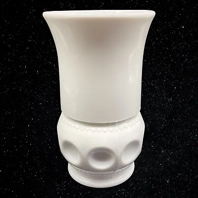 Buy Vintage White Milk Art Glass Thumprint Bud Vase 5.25”T 3”W • 24.33£
