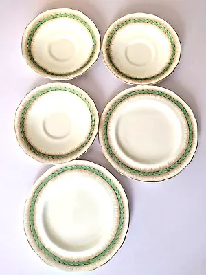 Buy Paragon Laurel Tea Saucers & Tea Plates Fine Bone China VGC Vintage Set Of 5  • 13£