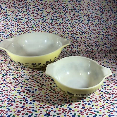 Buy Vintage Pyrex Black Yellow Gooseberry Cinderella Bowls Set Of 2 - • 26£