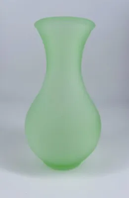 Buy VTG Viking Glass Art Deco Satin Green Frosted 6  Tall Flower Vase USA • 42.59£