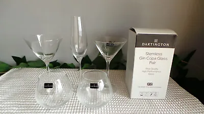 Buy Dartington Stemless Gin Copa Martini Glasses & 10  Champagne Flute • 18.99£