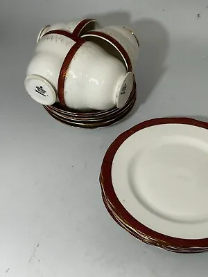 Buy Duchess China Winchester Red Set 6 Plates 6 Saucers 4 Teacups Gold Detail Tea#LH • 2.99£