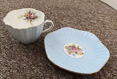 Buy Foleys Fine Bone China Cup And Saucer- Floral Pale Blue • 11£