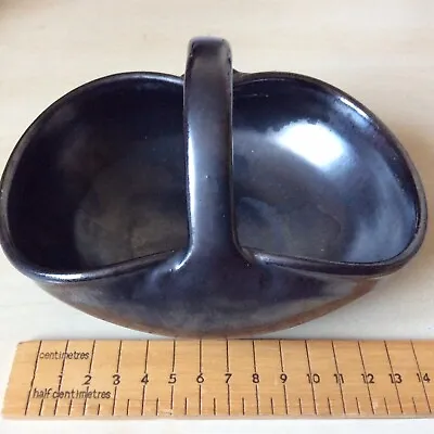 Buy Vintage Black Lustre Posy Bowl Handle Pottery Devonware Metal Effect Trinkets • 8.50£