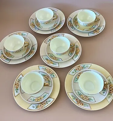 Buy Fraureuth/PMS Bavaria Cake Plates, Tea Cups, Saucers 1930s Dessert Set 18 Pieces • 55.03£