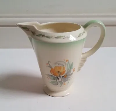 Buy Art Deco 1930s Newhall Pottery Fortuna Shaped Floral Jug • 12£
