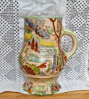 Buy Art Deco Fantasy Castle Decorated Vase/jug Crown Devon Style • 24.50£